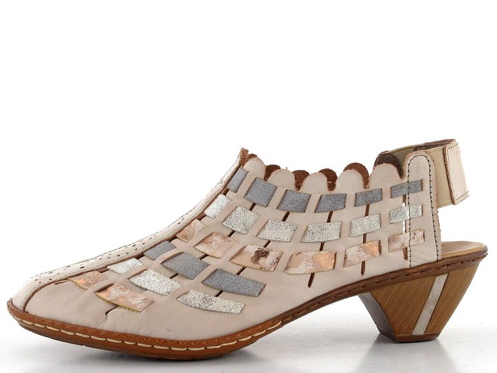 Rieker preplétané poltopánky s voľnou pätou Clay/Rosa/Grey 46778-64