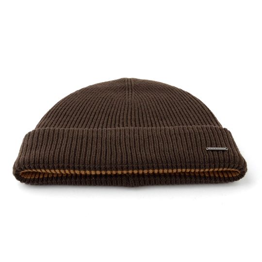 Bugatti oboustranná pánská pletená čepice tmavě hnědá/světle hnědá 629313-870