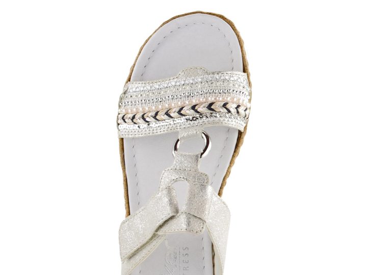 Rieker metalické šedé šľapky s aplikáciou V02M6-40