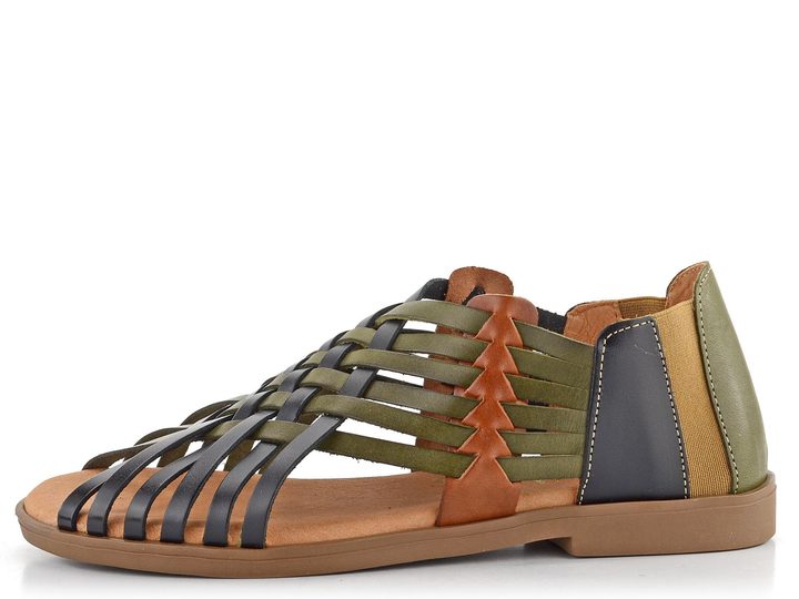 Marila páskové proplétané sandály Amelia Combi Negro 2