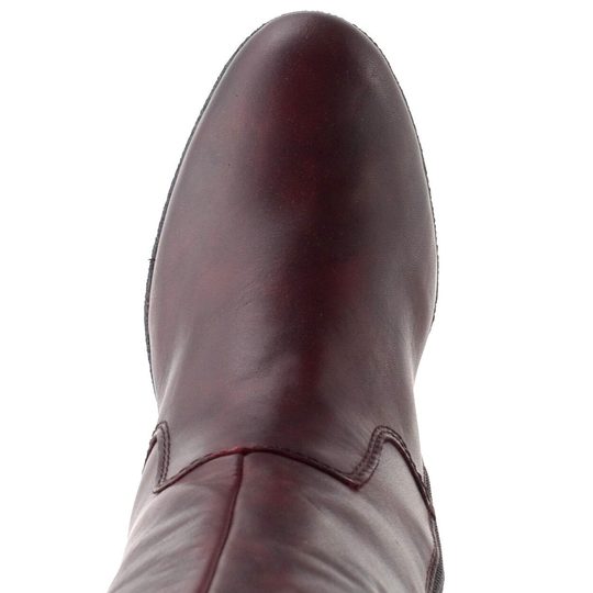 Rieker hladké kozačky vínové 77684-35