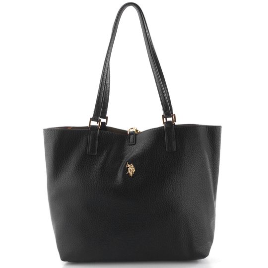 U.S. POLO ASSN. střední oboustranná shopper kabelka s etují černá BIURR9377WVPTC8
