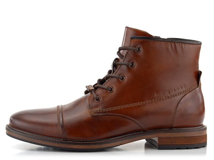 Bugatti vyšší šněrovací kotník koňakový 331-78239-1000