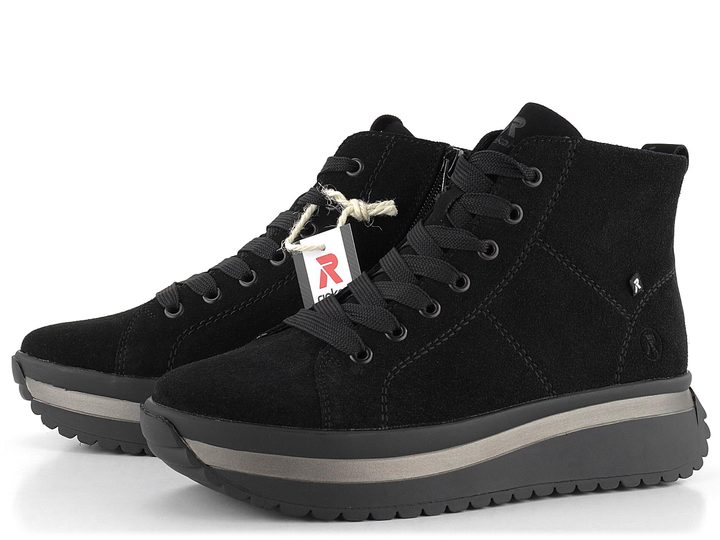 Rieker Revolution športovo ladená členková obuv čierna W0960-00