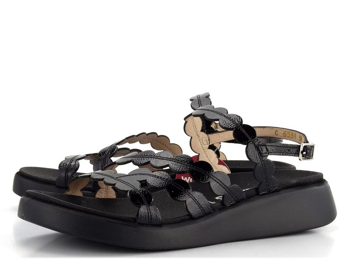 Wonders sandály na platformě lakované Negro C-6531