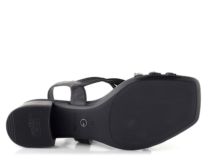 Tamaris čierne sandále s kríženými pásikmi 1-28248-20