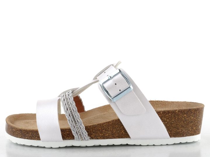 BIO Life fuzbetové pantofle na klínku perleťové bílé 2682.5 Greta/872