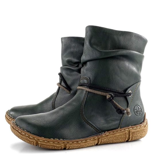 Rieker vyteplený kotník se zipem zelený Z3774-54