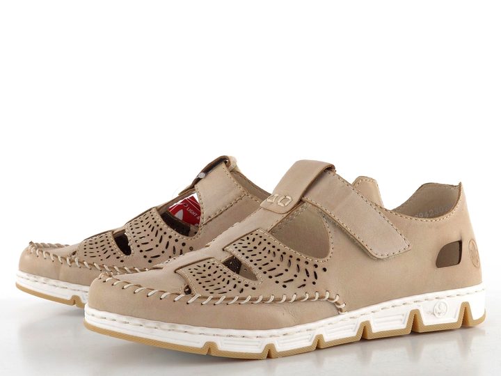 Rieker športovejšie prerezávané poltopánky béžové 49958-61