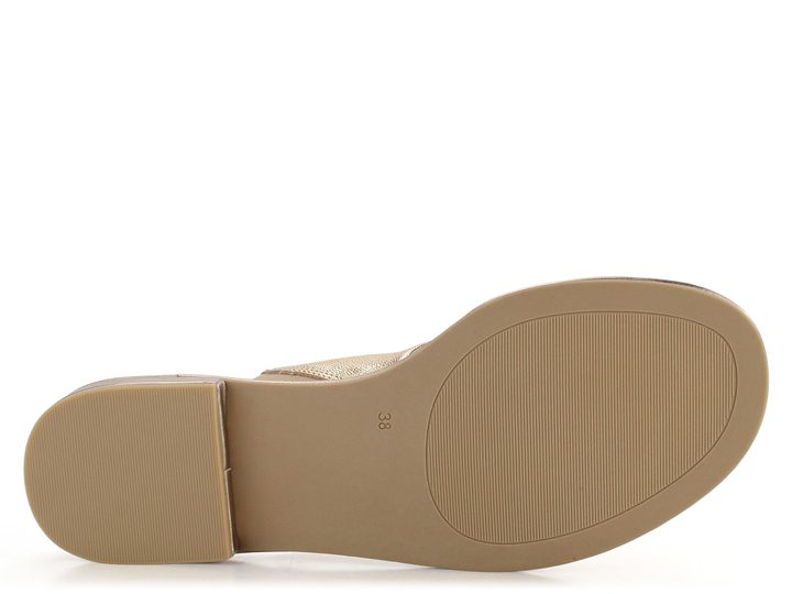 Caprice metalické kožené pantofle Platin 9-27100-42