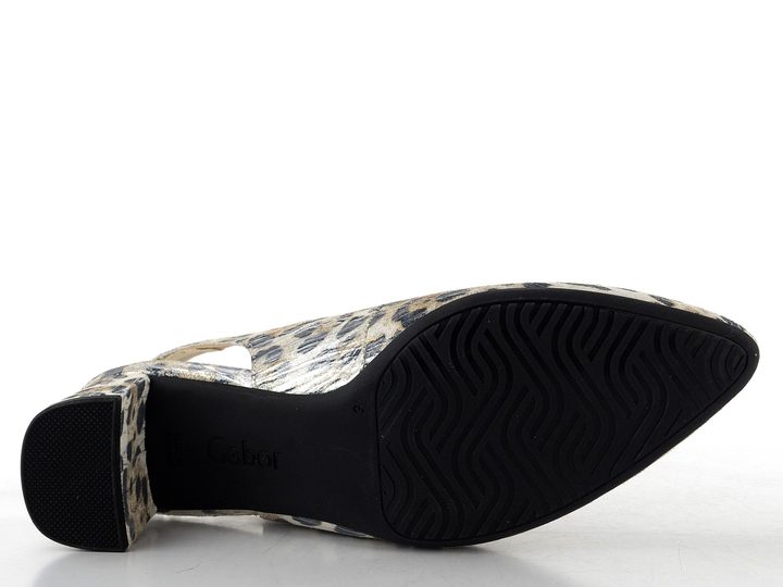 Gabor metalické lodičky se vzorem a volnou patou bianco 82.260.91