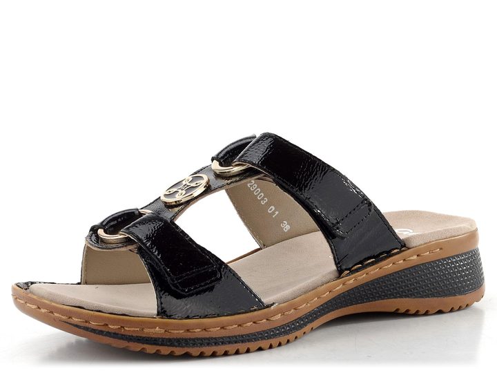Ara dámske šľapky Hawaii lakované čierne 12-29003-01