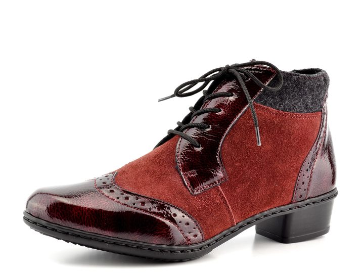 Rieker členkové kombinované topánky, červené
