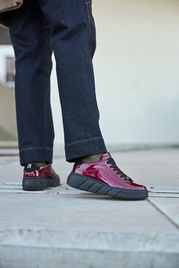 Rieker Sport dámské lakované tenisky cherry/schwarz W2601-35