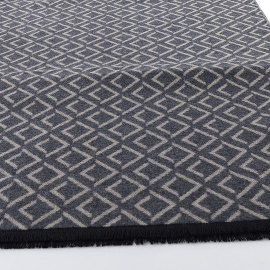 Bugatti oboustranný pánský šál s geometrickým vzorem tmavě šedý 630328-980