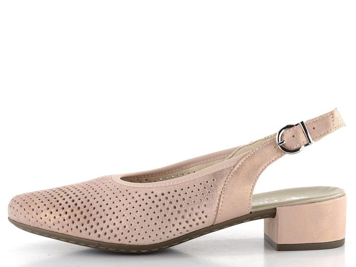 Rieker prořezávané lodičky s volnou patou růžové 47066-31