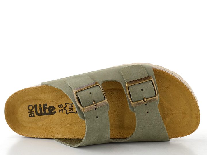 BIO Life pantofle fuzbetové zelené 0014.2985 Lena/924