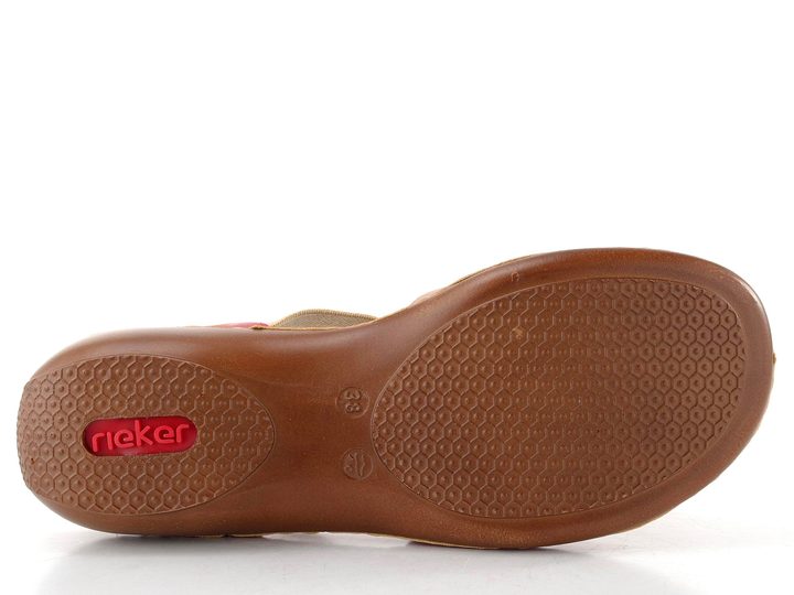 Rieker sandály s proplétanými pásky béžovo-červené 65918-33