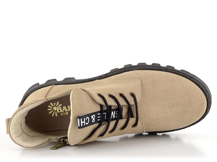 Barton semišové polobotky béžové 2233