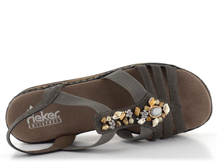 Rieker šedé sandále na kline 62949-45