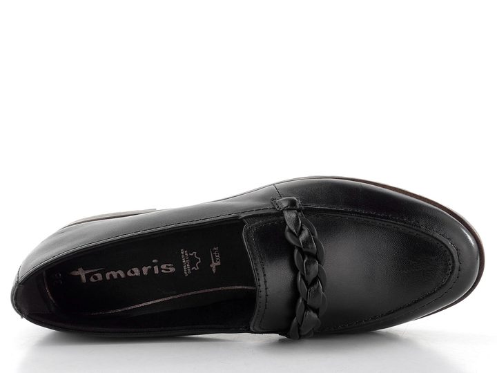 Tamaris mokasíny black leather 1-24200-42