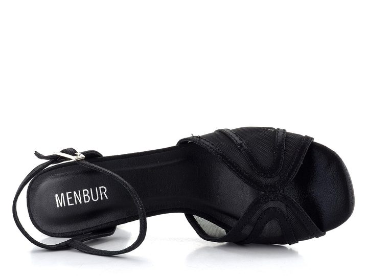 Menbur společenské sandály se zdobeným podpatkem Negro 25796