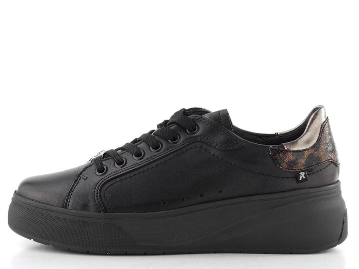 Rieker Sport dámske tenisky schwarz/altsilber  W2303-00