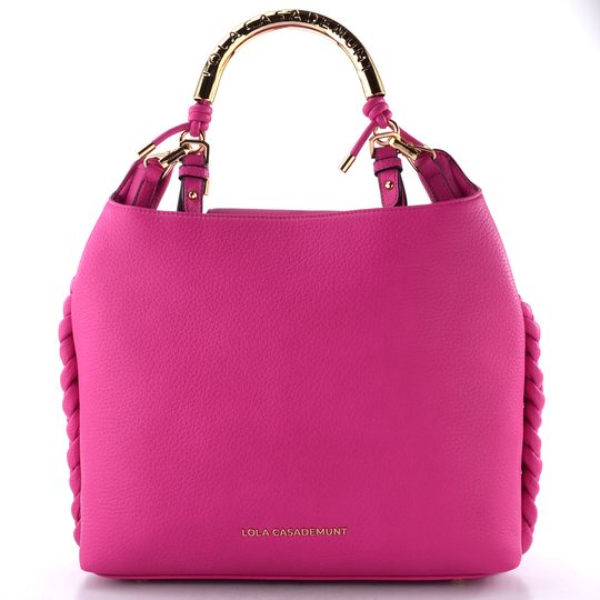 Lola Casademunt shopper kabelka s kovovým madlem fuchsia LS2604019