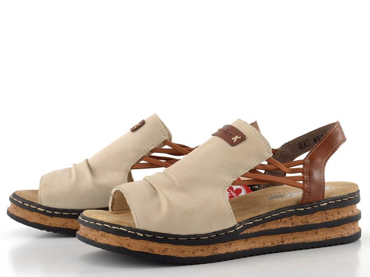 Rieker sandály na klínu perle/cayenne 62962-60