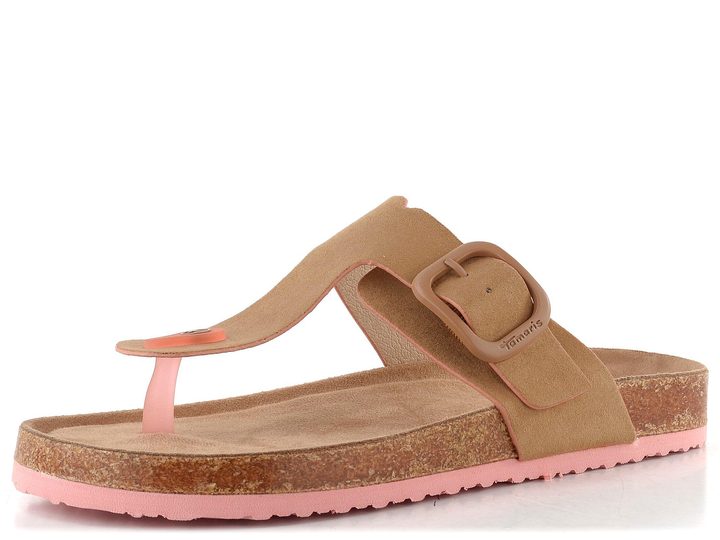 Tamaris textilní pantofle/žabky sand 1-27400-46