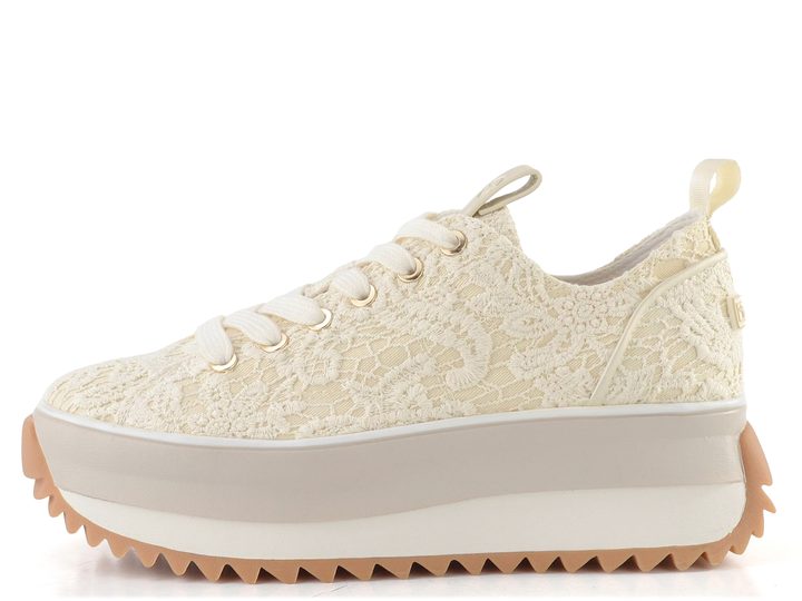 Tamaris tenisky na vysoké platformě ivory macramee 1-23731-41