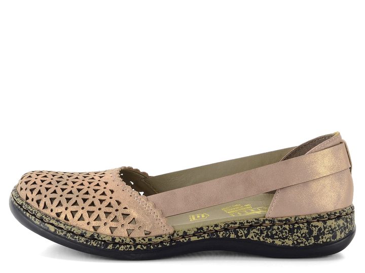 Rieker vzdušné baleríny rosa metalické 46387-31