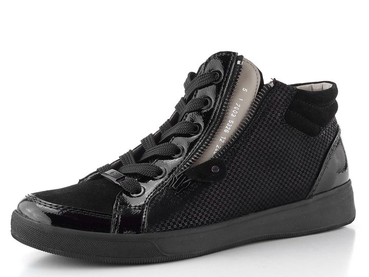 Ara kotníkové tenisky se zipem Rom Schwarz 12-24499-31