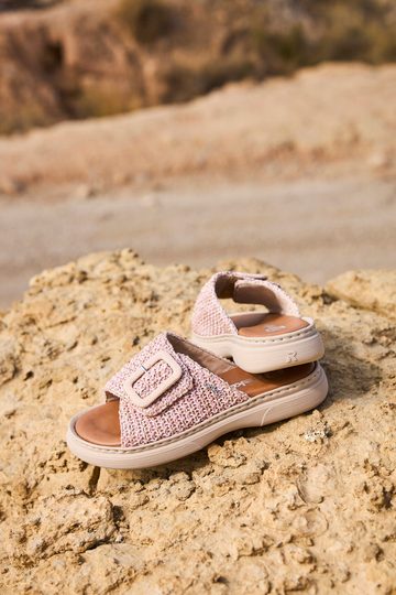 Rieker pantofle se sponou pink-multi V3053-90