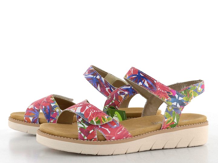 Remonte farebné sandále s pásikmi na suchý zips D2049-90