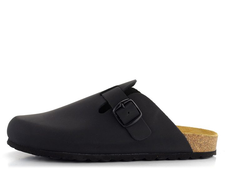 BIO Life fuzbetové pantofle černé s plnou špičkou Lewis 0005.810