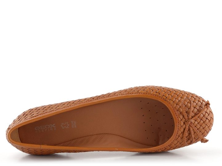 Geox prepletané balerínky s mašličkou Palmaria Brown D35MUA00081C0013