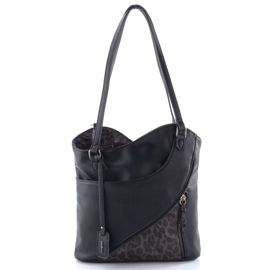 Rieker kabelka na rameno/batoh černá/zvířecí vzor H1025-01