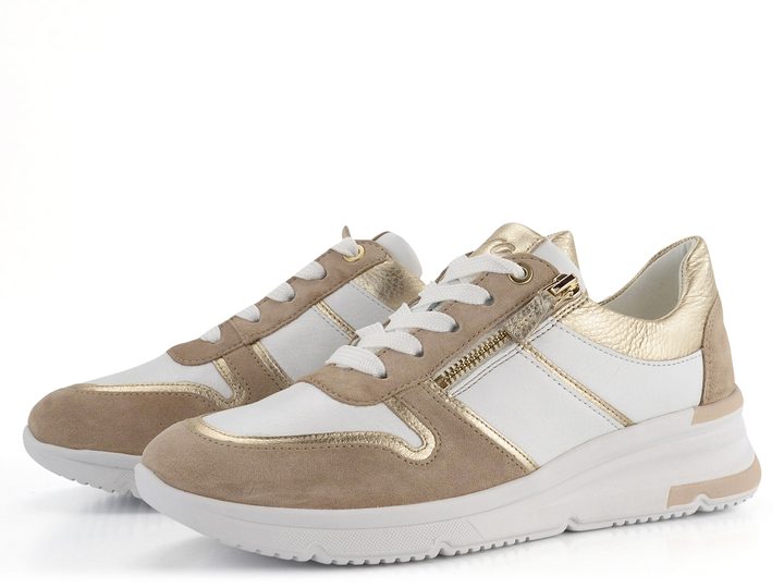 Ara tenisky na klínku Neapel-Tron Sand/Platin/Weiss 12-38412-09