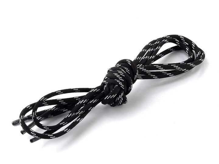 Tkaničky kulaté silné trekking černé