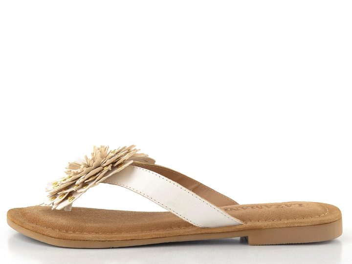 Lazamani žabky s květinou white LA33794