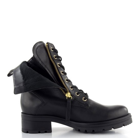 Gabor šnurovacia dámska členková obuv so zipsom čierna 52.785.67