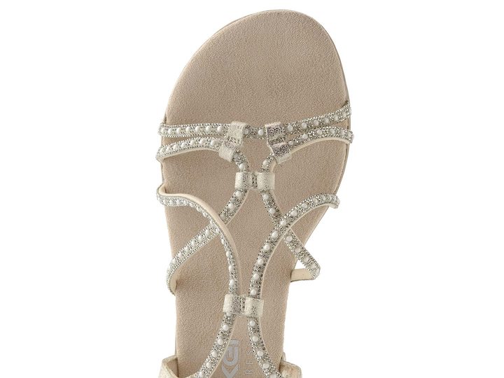 Rieker páskové sandály na podpatku beige-gold 64970-60