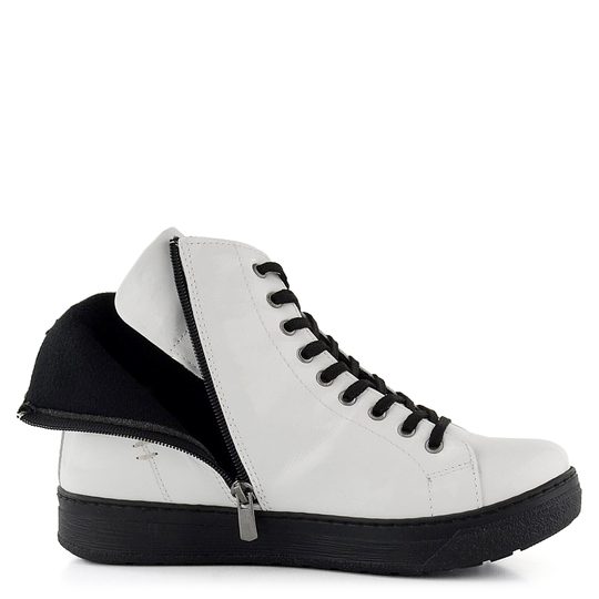 Looke lakovaný bílý kotník Domenique L0770-30