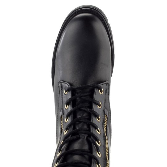 Gabor šnurovacia dámska členková obuv so zipsom čierna 52.785.67