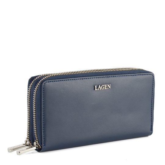 Luxusná dámska peňaženka so zipsovým vreckom na mobil/ modrá 50386
