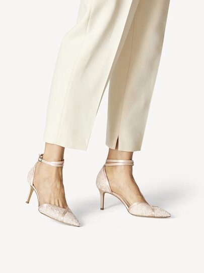 Tamaris lodičky s kotníkovým páskem Rose Macramee 1-24414-20