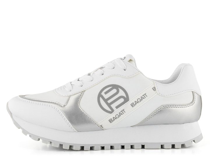 Bagatt tenisky na platforme biele/strieborné D31-A6L13-5050