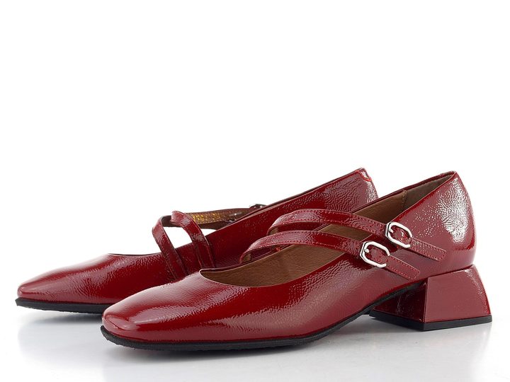 Wonders lodičky se širokým podpatkem a nártovými pásky rubi D-1901