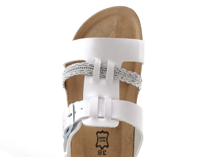 BIO Life fuzbetové pantofle na klínku perleťové bílé 2682.5 Greta/872